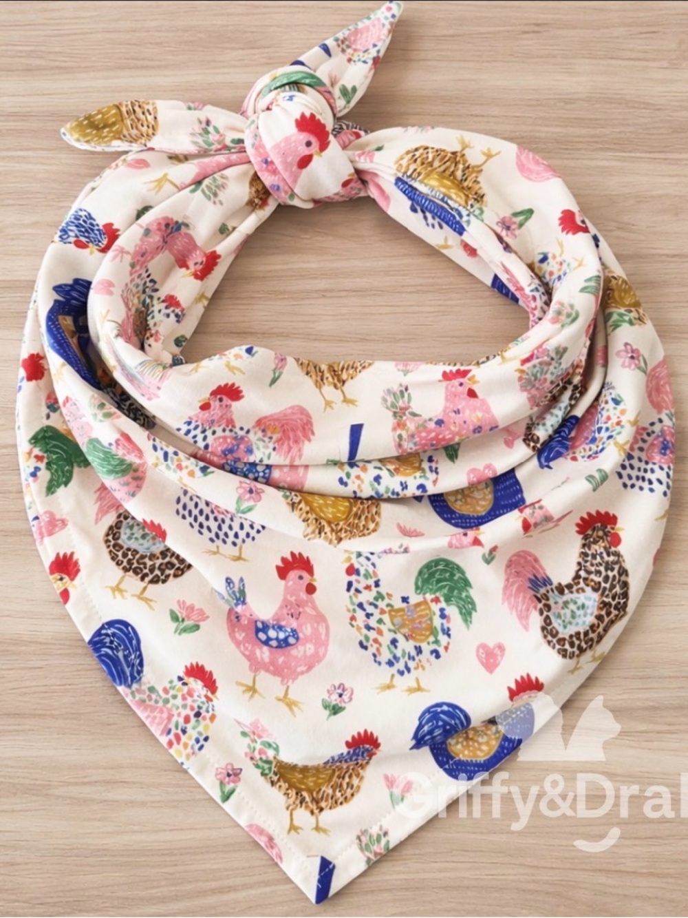 🐓 Pet Bandana Floral Chicken Print 🐾